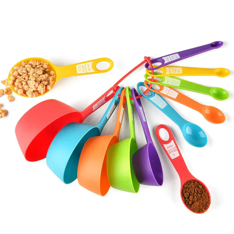 Measuring Spoon and Cup Set - 12pcs Plastic Baking Tools for Precision - The Silver Spoon