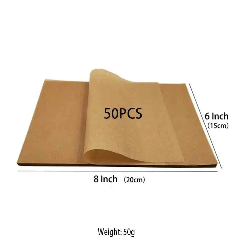 Pre Cut Non Stick Baking Paper - 50 Pieces for Easy Baking & Grilling - Huisli